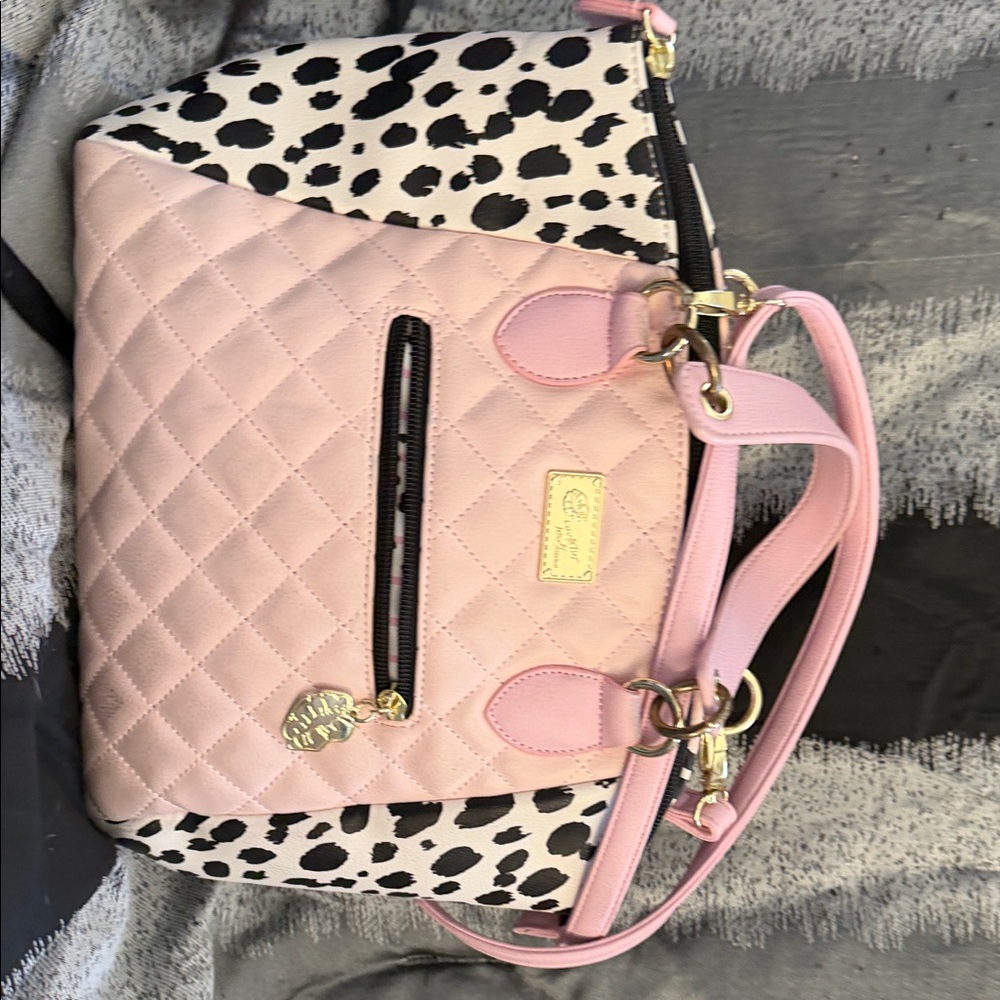 Betsey Johnson Pink, Black, Leopard print Purse